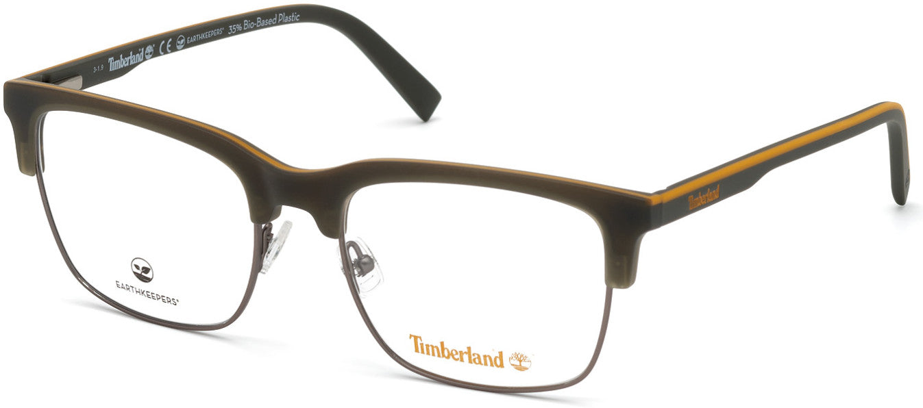 Timberland TB1655 Browline Eyeglasses 097-097 - Matte Dark Green