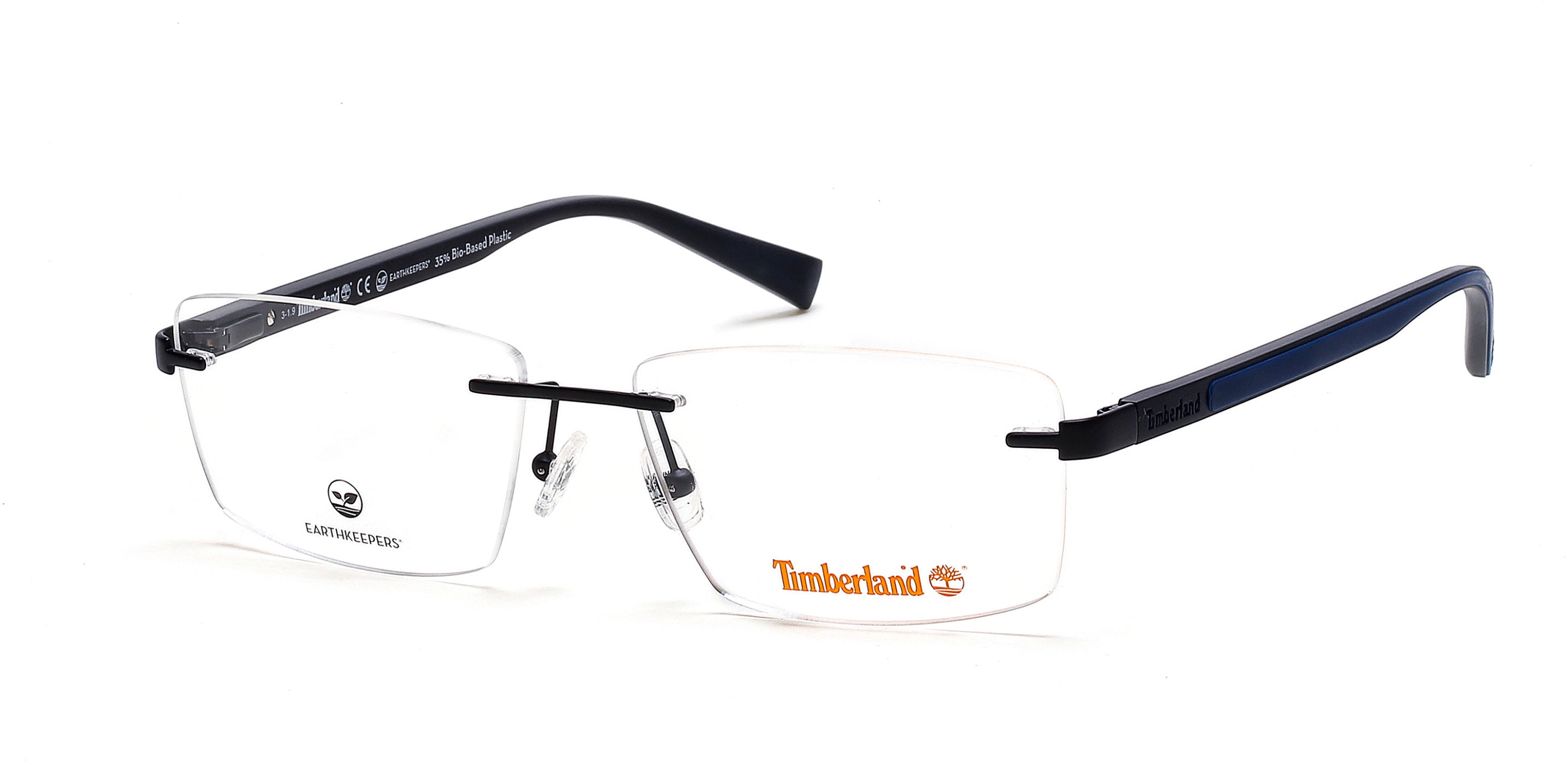 Timberland TB1657 Rectangular Eyeglasses 005-005 - Black