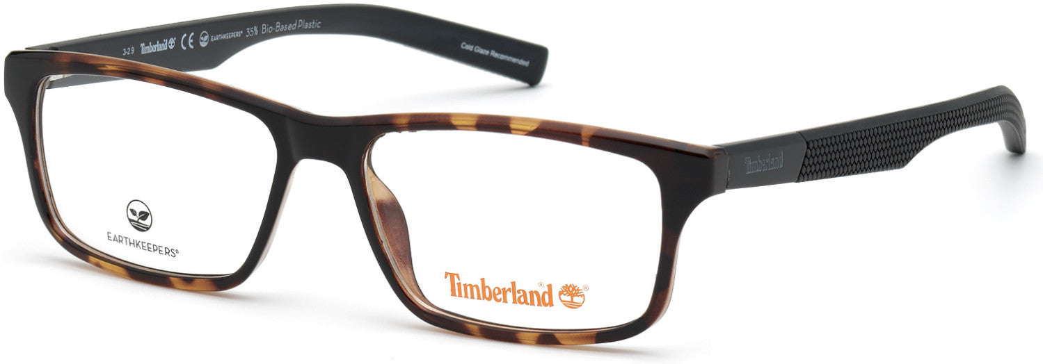 Timberland TB1666 Rectangular Eyeglasses 052-052 - Dark Havana