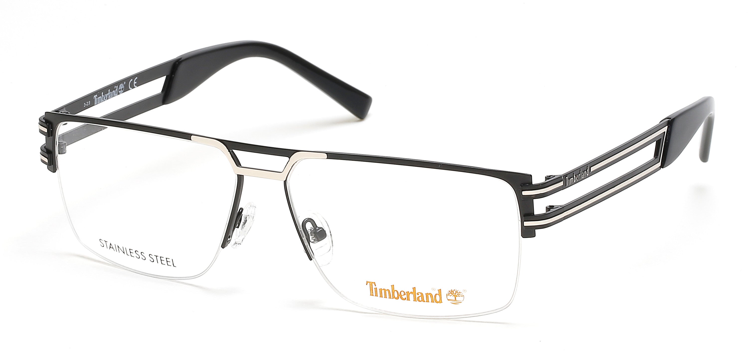Timberland TB1700 Browline Eyeglasses 002-002 - Matte Black