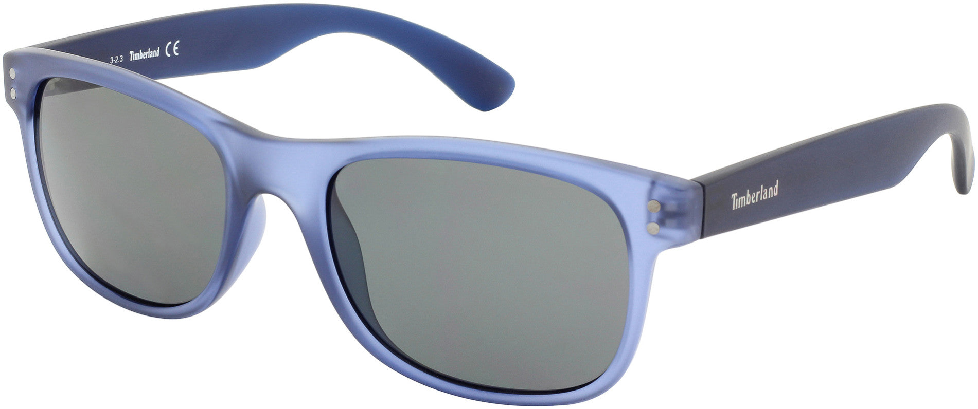 Timberland TB9063 Geometric Sunglasses 91D-91D - Matte Blue / Smoke Polarized