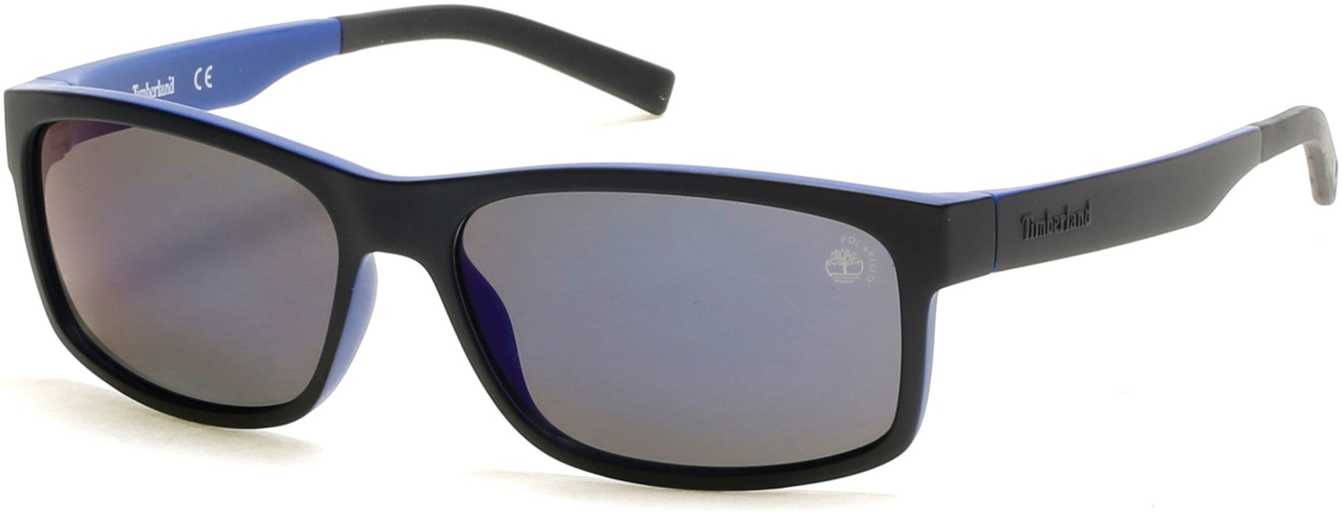 Timberland TB9104 Rectangular Sunglasses 91D-91D - Matte Blue / Smoke Polarized - Back Order until 