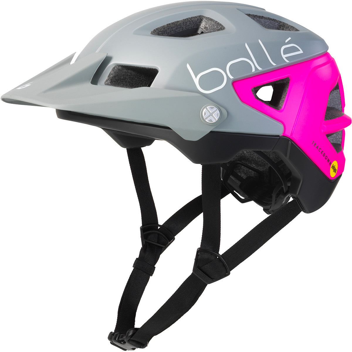 Bolle Trackdown Mips Cycling Helmet  Grey Neon Pink Matte Small S 52-55