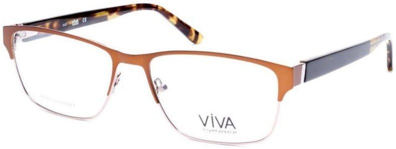 Viva VV4034 Geometric Eyeglasses 050-050 - Dark Brown