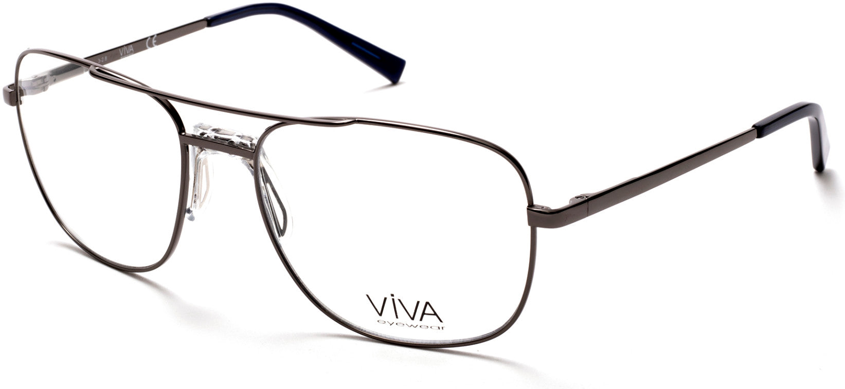 Viva VV4037 Pilot Eyeglasses 008-008 - Shiny Gunmetal
