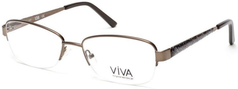 Viva VV4512 Oval Eyeglasses 045-045 - Shiny Light Brown