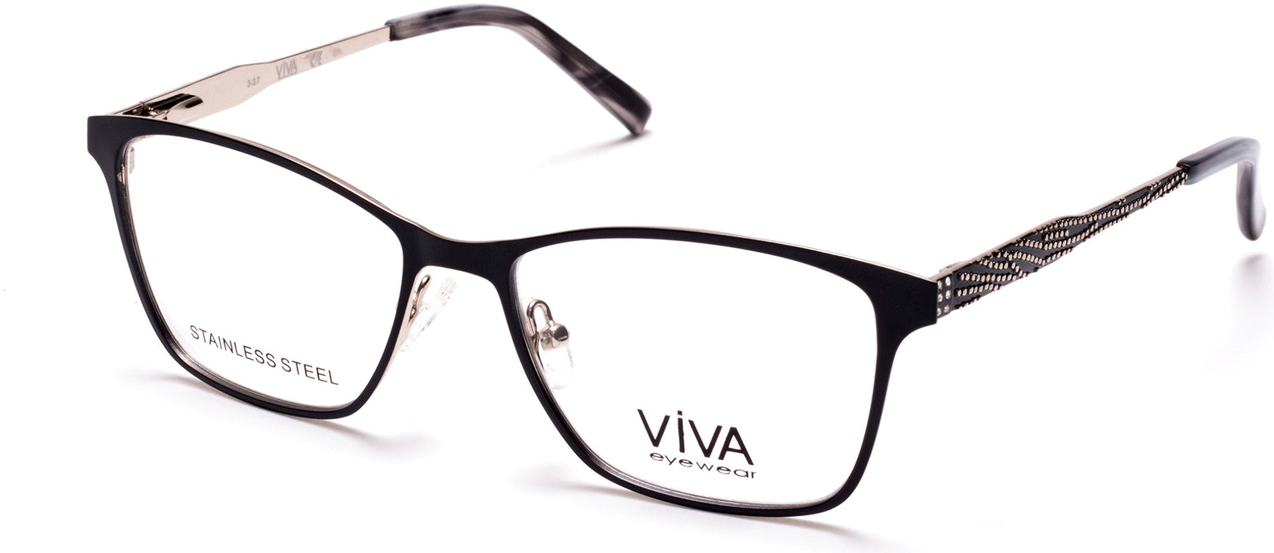 Viva VV4514 Geometric Eyeglasses 005-005 - Black