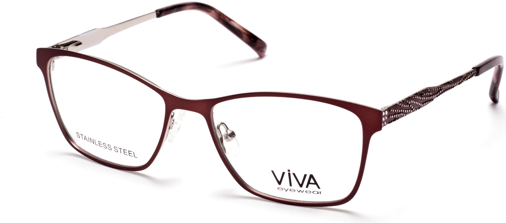 Viva VV4514 Geometric Eyeglasses 071-071 - Bordeaux