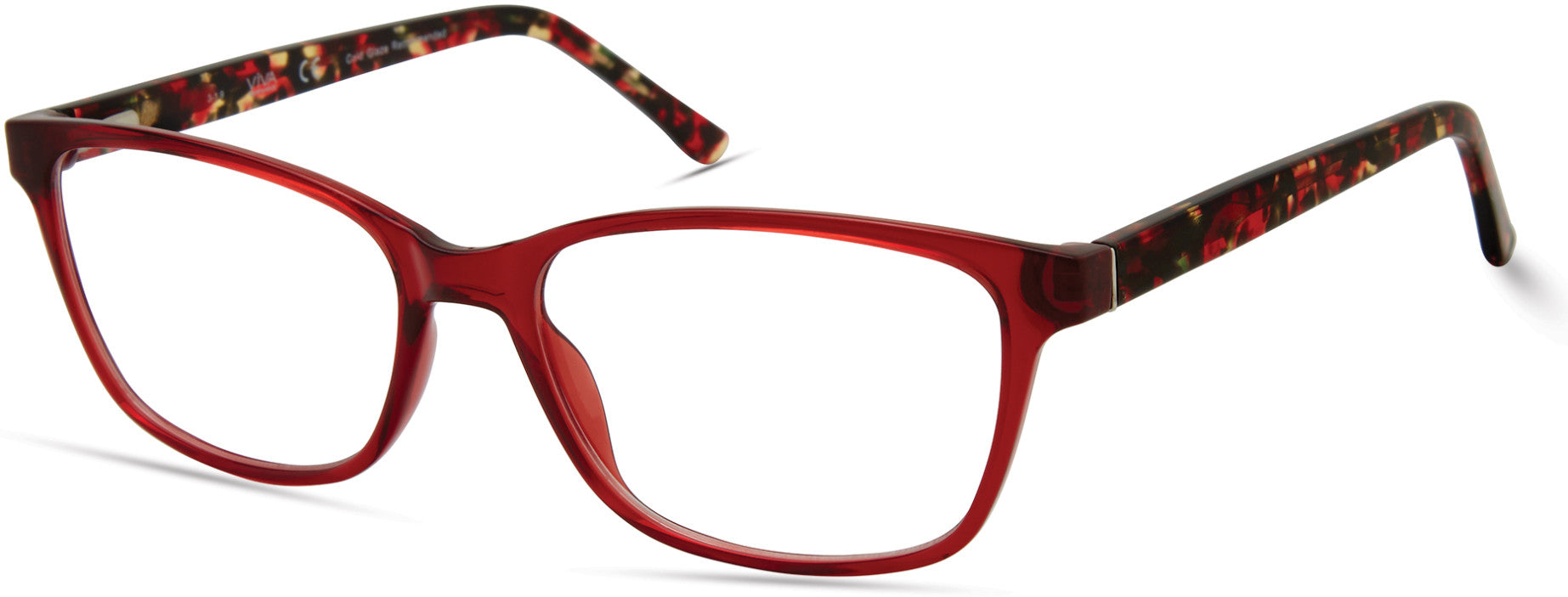 Viva VV4515 Geometric Eyeglasses 066-066 - Shiny Red