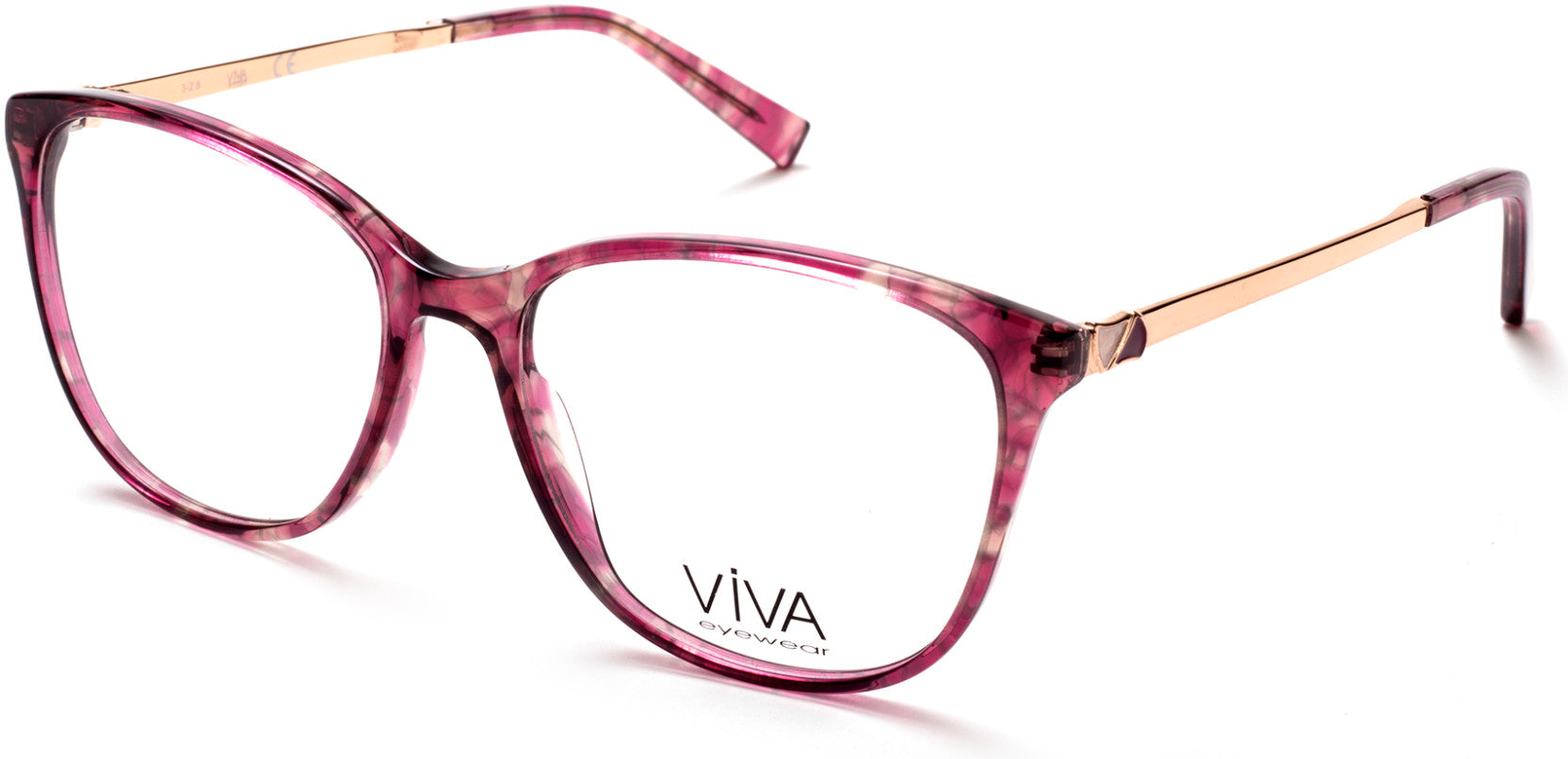 Viva VV4516 Geometric Eyeglasses 072-072 - Shiny Pink