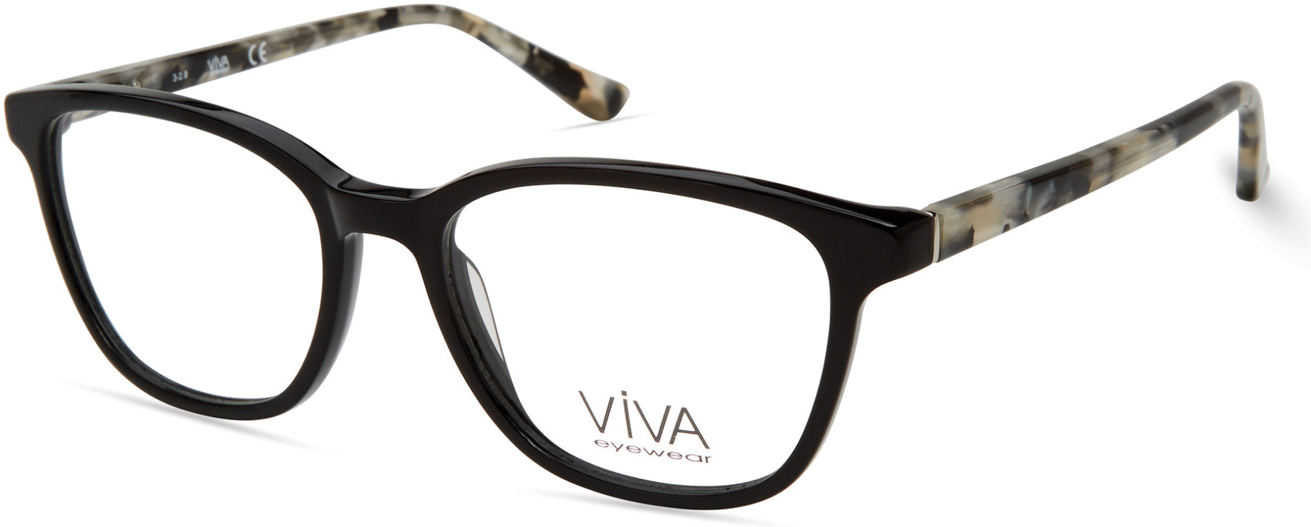Viva VV4517 Geometric Eyeglasses 001-001 - Shiny Black