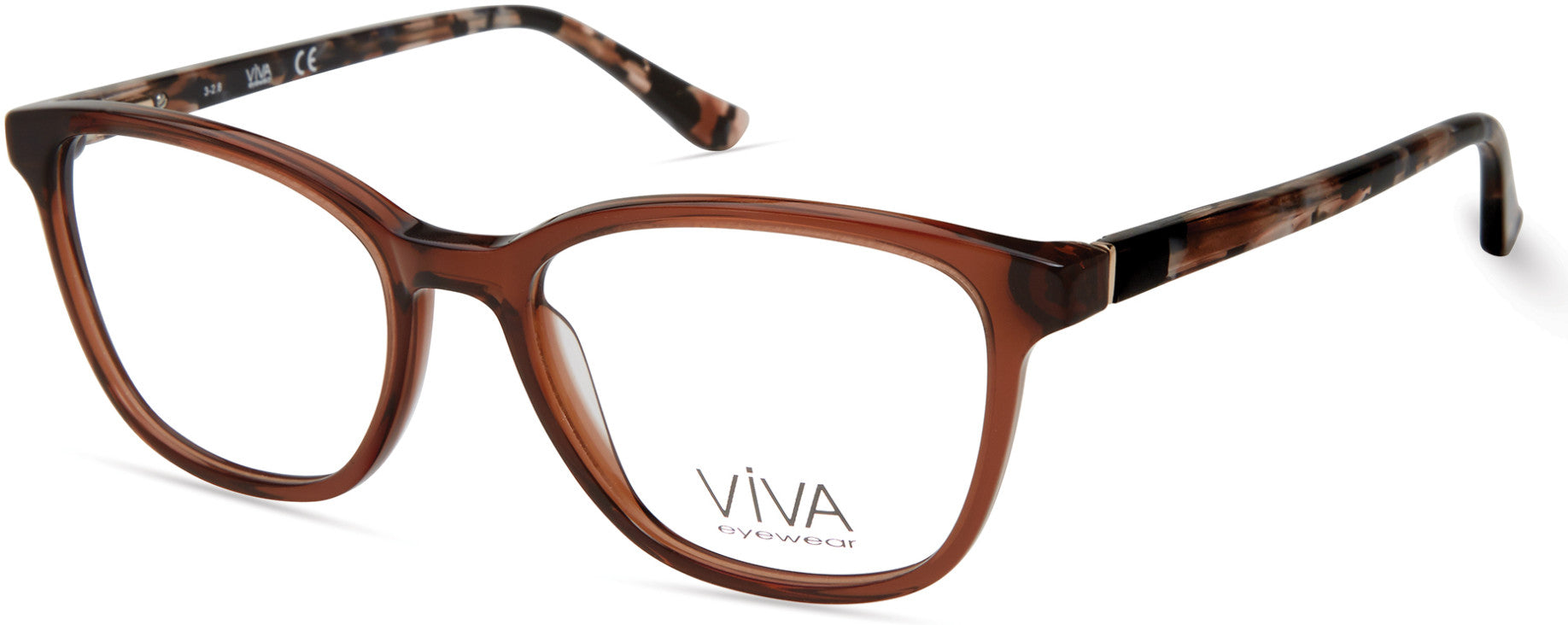 Viva VV4517 Geometric Eyeglasses 045-045 - Shiny Light Brown