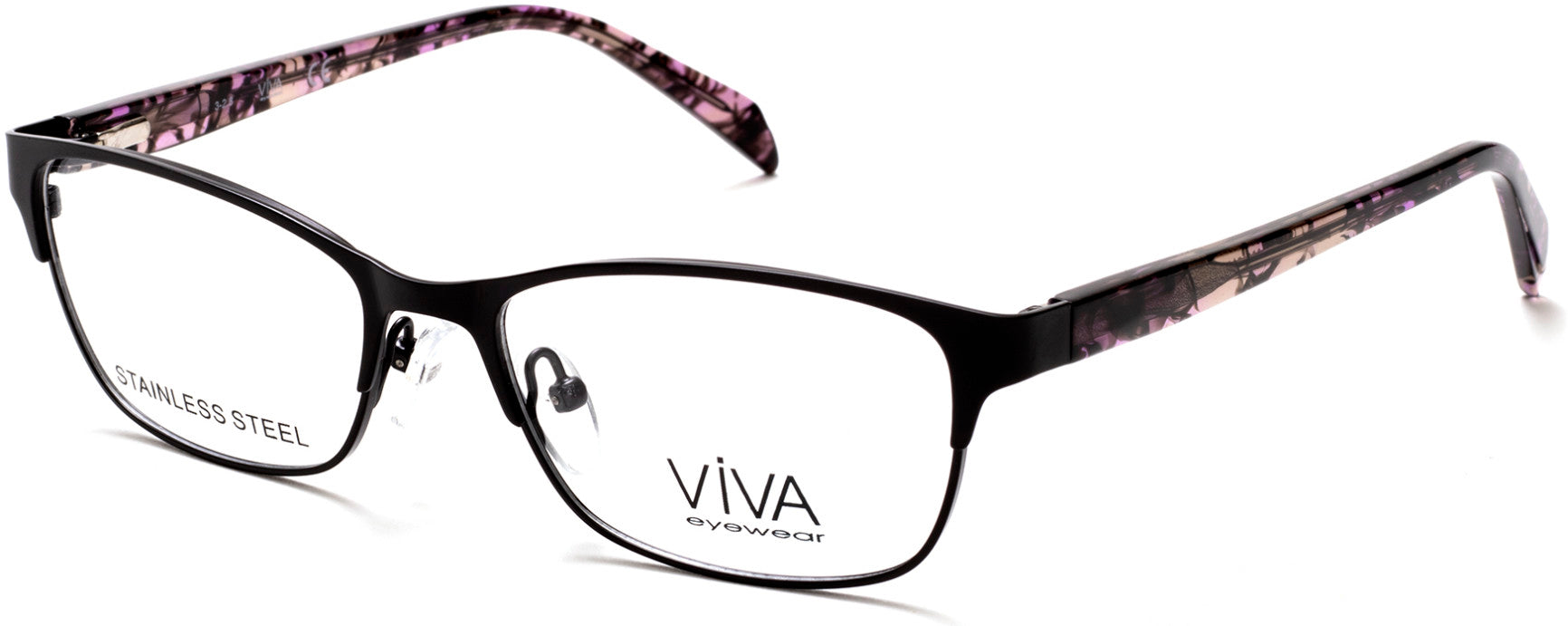 Viva VV4518 Geometric Eyeglasses 002-002 - Matte Black