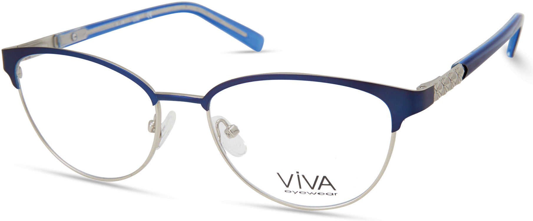 Viva VV4519 Round Eyeglasses 091-091 - Matte Blue
