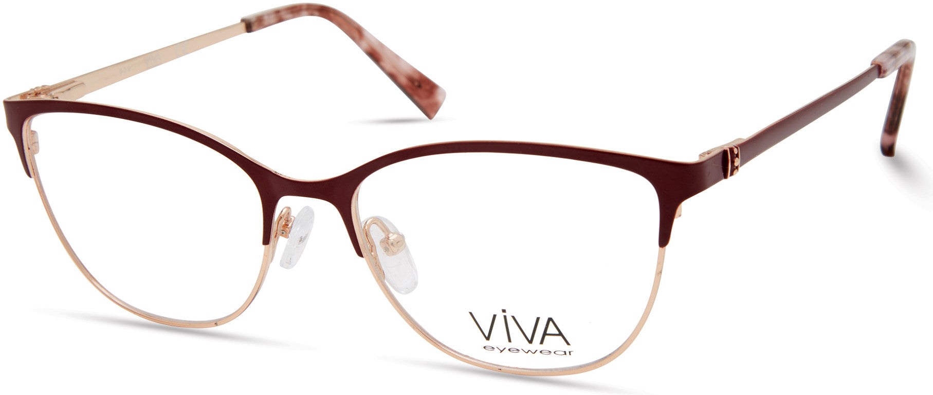 Viva VV4524 Square Eyeglasses 070-070 - Matte Bordeaux