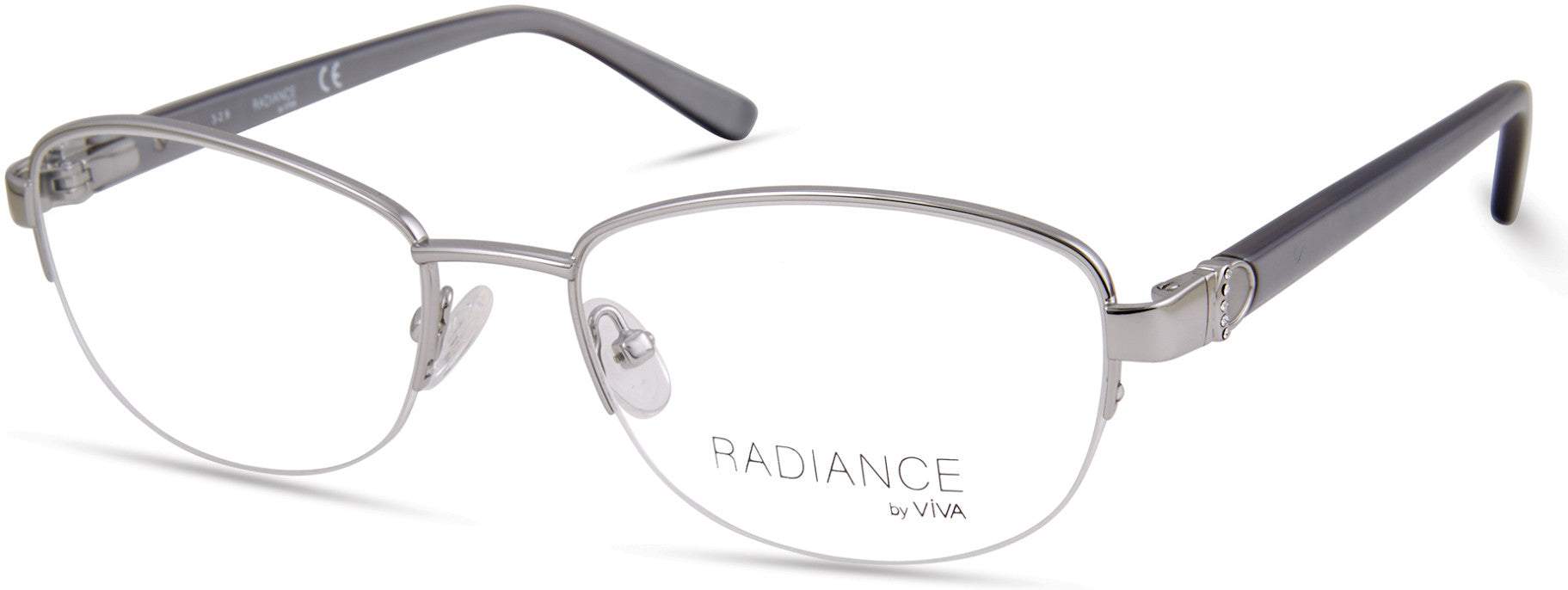 Viva VV8006 Oval Eyeglasses 010-010 - Shiny Light Nickeltin