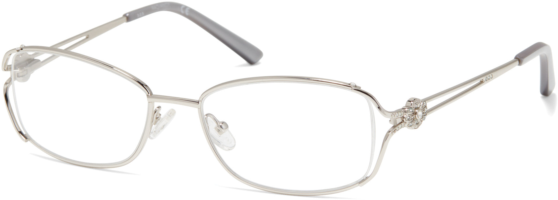 Viva VV8008 Oval Eyeglasses 010-010 - Shiny Light Nickeltin