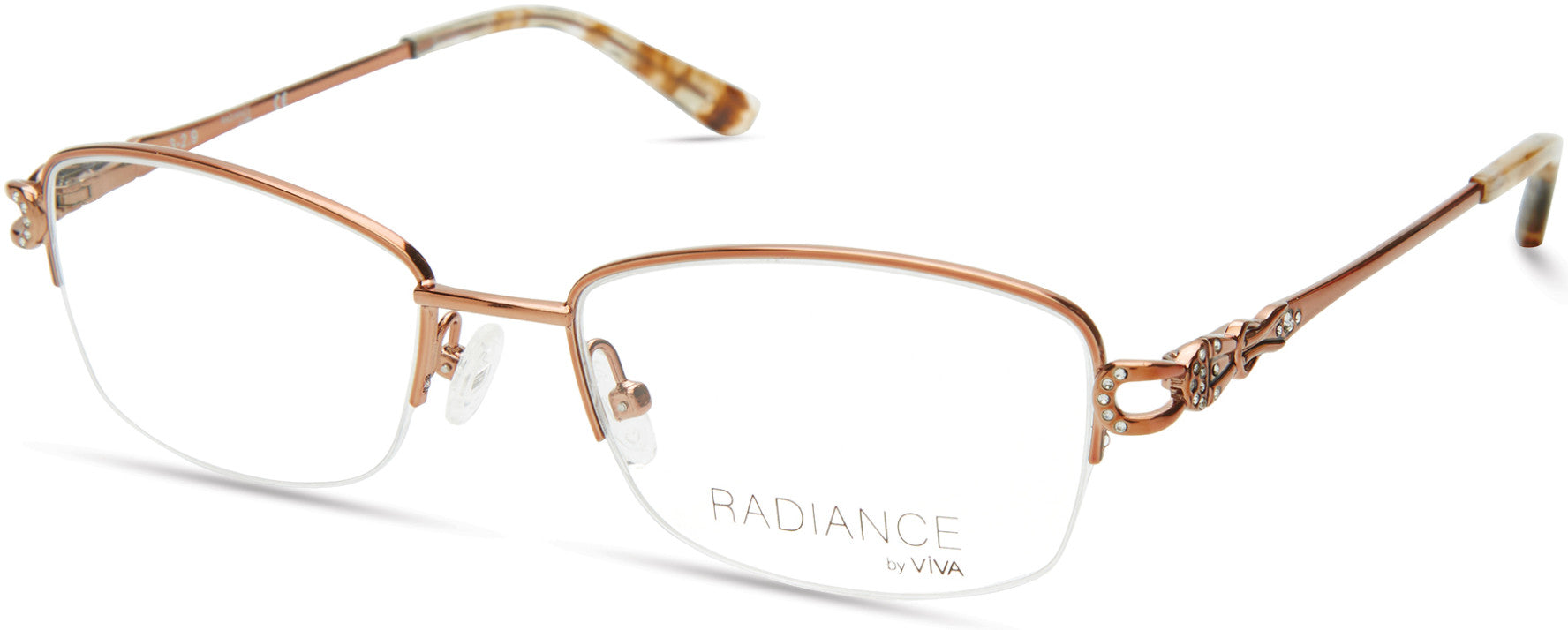 Viva VV8009 Geometric Eyeglasses 045-045 - Shiny Light Brown