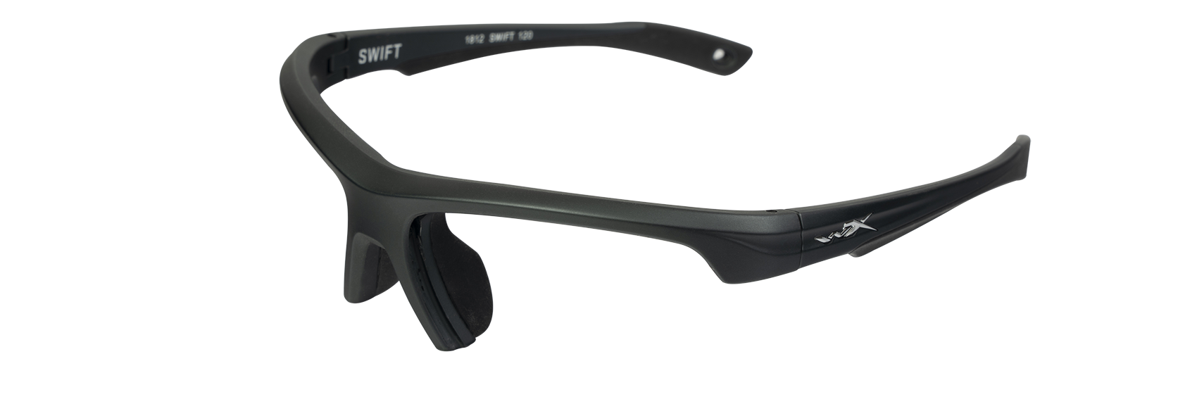 Wiley X YF SWIFT Semi Rimless Sunglasses  Matte Black 66-14-120
