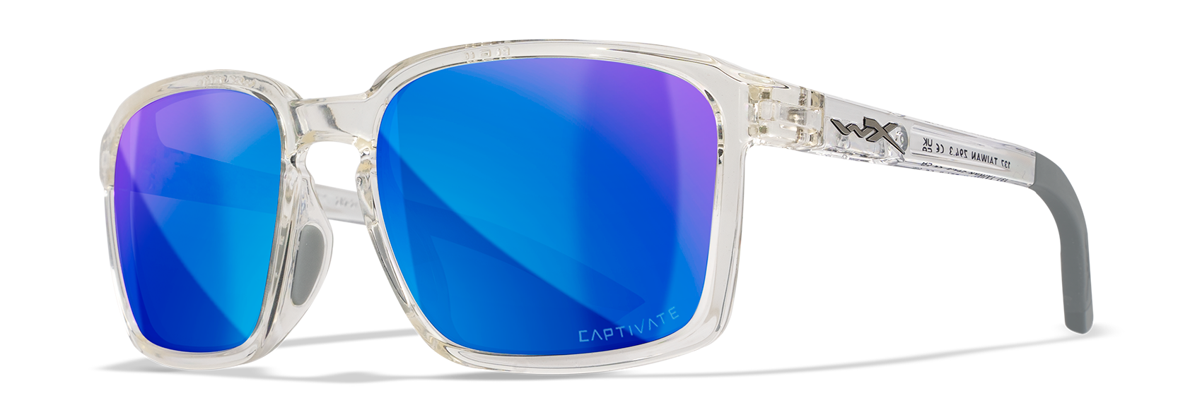 Wiley X WX ALFA Oval Sunglasses  Gloss Clear Crystal 56-18-135